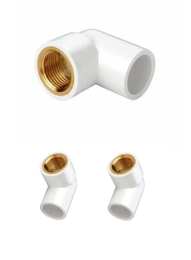 SANITARY WARE ¾" Inch (20mm) UPVC Brass Elbow 90 Degree Pipe Fitting (White), pack of 2 piece - Image 1