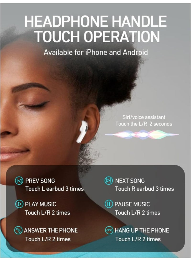 BW49 Wireless Earbuds Bluetooth 5.1, True Wireless Stereo Earphones with Built-in Microphone, 10M Range, Deep Bass Headphones for Android and iOS - Image 3