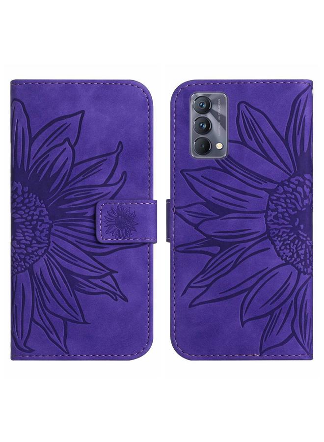 erorex Case For Realme GT Master Skin Feel Sun Flower Pattern Flip Leather Phone Case with Lanyard - Image 2