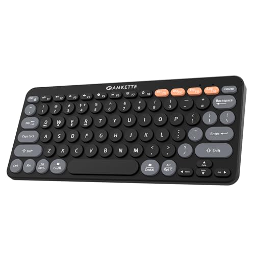 Amkette New and Improved Optimus BT 4 in 1 Multi Device Wireless Keyboard/Bluetooth Keyboard | One Click Device Switching and AI Access for Windows, MacOs, Android and iOS, Dual OS Layout (Black) - Image 1
