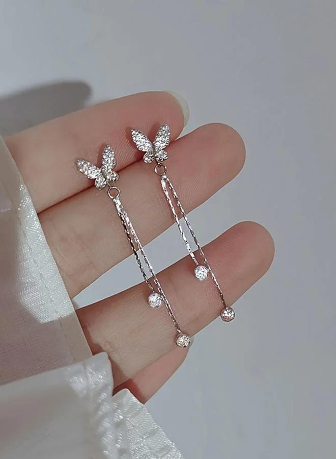 Take Two  Silver Butterfly Dangle Earrings for Women | Best Price UAE