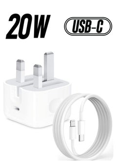 iPhone 20W Fast Charger | USB C Wall Fast Charger with USB C to Lightning Cable Compatible with iPhone 14/14 Pro/14 Pro Max/13/12/SE2020/11/XR/XS Max/X/iPad