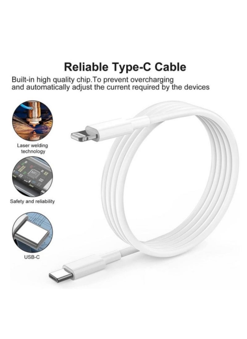 Generic - iPhone 20W Fast Charger | USB C Wall Fast Charger with USB C to Lightning Cable Compatible with iPhone 14/14 Pro/14 Pro Max/13/12/SE2020/11/XR/XS Max/X/iPad - Image 1