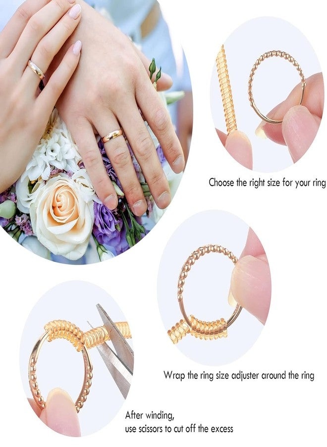 GKDARED Ring Size Adjuster for Loose Rings - 4 Sizes Ring Sizer Ring Tightener Resizer Fit Spiral Silicone Tightener Set (4 Pcs,Gold) - Image 2