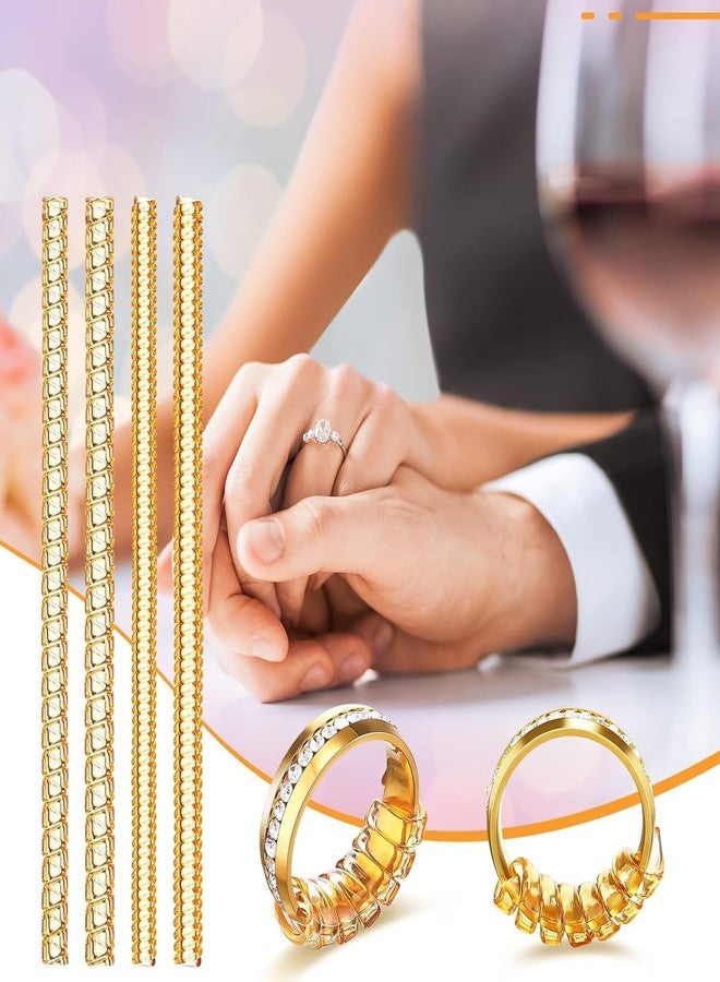 GKDARED Ring Size Adjuster for Loose Rings - 4 Sizes Ring Sizer Ring Tightener Resizer Fit Spiral Silicone Tightener Set (4 Pcs,Gold) - Image 4