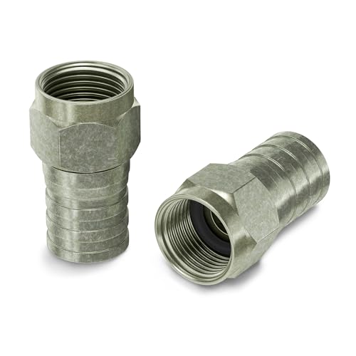 THE CIMPLE CO Coaxial Crimp Connector for RG6 Coax Cable, Radial Compression Connector, Includes O-Ring and Gel for Weather Tight Seal, Indoor and Outdoor Use (100 Pack) - Image 1