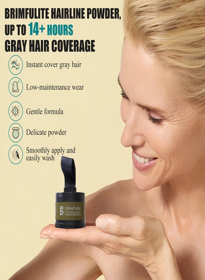 BRIMFULITE Medium Blonde Root Touch Up Powder, Quick Cover Gray Hairline Powder for Women & Men - Long-Lasting & Natural Coverage, Compact with Mirror & Puff- 0.14 Oz. (Medium Blonde) - Image 2