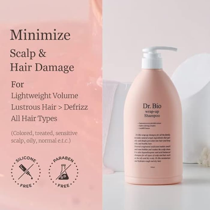 Dr.Bio Wrap-Up Shampoo, Hydrating and Soothing Hair Shampoo with Probiotcs and Cica, Hair and Scalp Care for Sensitive Scalp, Smooth and Shiny Hair, Vegan, Silicone & Paraben Free, Korean Hair Care - Image 4