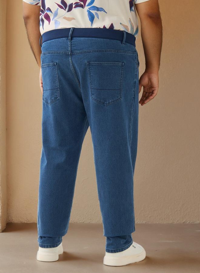 Splash FAV Plus Size Relaxed Fit Flexi Waist Jeans with Pockets - Image 3