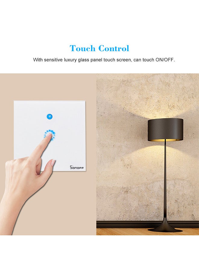 T1 EU ITEAD Smart WiFi Wall Light Touch Switch, with Touch, WiFi, 433MHz RF,APP Remote Control, Timing Function