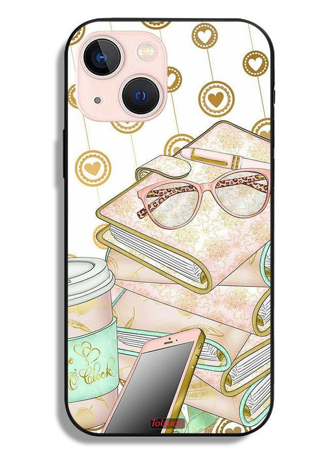 Tolwak Apple iPhone 13 mini Protective Case Glasses On Books - Image 2