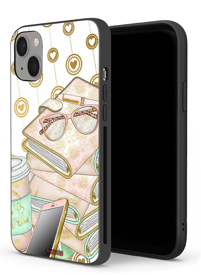 Tolwak Apple iPhone 13 mini Protective Case Glasses On Books - Image 1