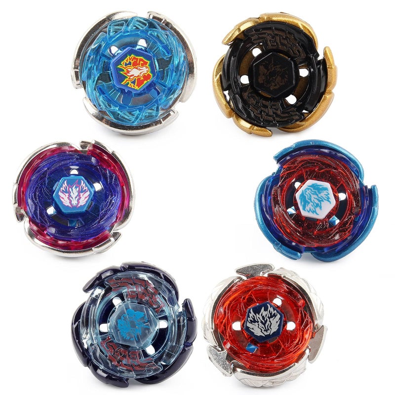 AIBREAY Gyros 6 Pieces Pack, Battling Tops Metal Fusion Starter Set with Stickers Two Launchers Gift Idea Toys for Boys Kids Children Age 6+â€¦ - Image 5