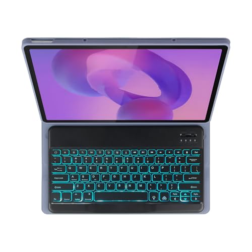 ProElite Keyboard Case Cover for Lenovo Idea Tab Pro 12.7 inch 2025 Magnetic Detachable Wireless Bluetooth Keyboard with Built-in 7-Colors Backlit, Lavender - Image 4