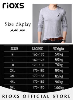 RIOXS Men's Long Sleeve Round Neck T-Shirt, Slim-fit Solid Color Shirts, Casual Versatile Pullover, Reliable Option for Any Man Seeking Comfort without Compromising on Style  - Image 2