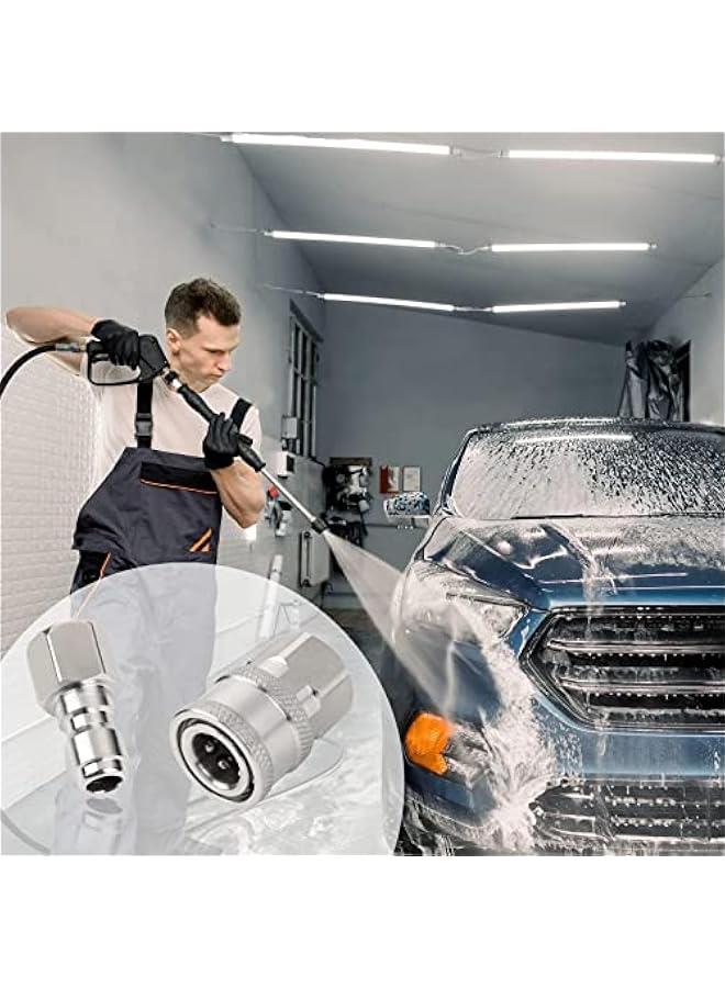 موكسو مجموعة وصلات جاز غسل يعمل الضغط مقاس 14 اش NPT سريعة التوصيل م الستالس ستيل ذكر وأثى م قطعتي س داخلي، س خارجي - Image 2