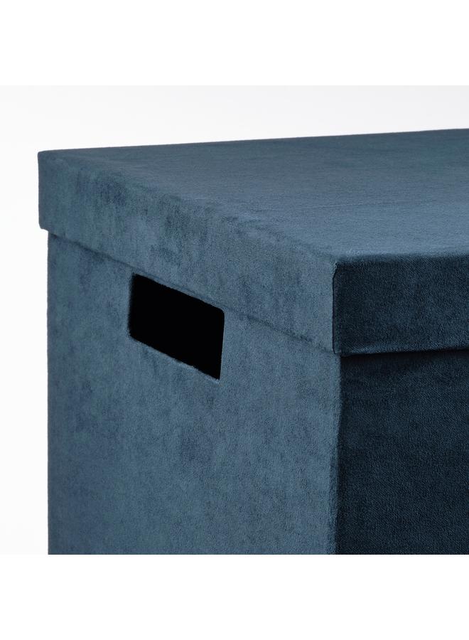 Zaboon Storage Box With Lid, Velvet Dark Blue, 25X35X20 Cm  - Image 2