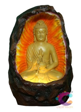 CRAFTISAN Craftisan Buddha Water Fountain for Home DcorOfficeIndoor OutdoorGardenPuja RoomVaastu White  - Image 1