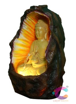 CRAFTISAN Craftisan Buddha Water Fountain for Home DcorOfficeIndoor OutdoorGardenPuja RoomVaastu White  - Image 3
