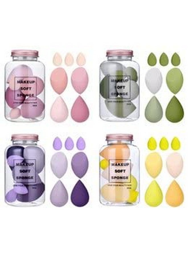 COSLUXE Makeup Sponge Set Beauty Blender with Egg Case, Soft Sponge For Liquid Foundation, Creams, and Powders，Latex Free Wet and Dry Makeup (Purple Series, 4 Big + 3 Mini -7 Pcs set) - Image 2