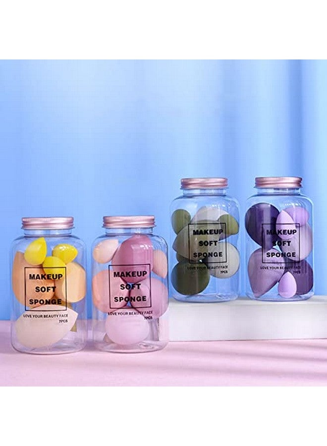 COSLUXE Makeup Sponge Set Beauty Blender with Egg Case, Soft Sponge For Liquid Foundation, Creams, and Powders，Latex Free Wet and Dry Makeup (Purple Series, 4 Big + 3 Mini -7 Pcs set) - Image 3