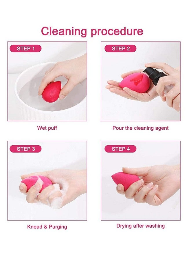 COSLUXE Makeup Sponge Set Beauty Blender with Egg Case, Soft Sponge For Liquid Foundation, Creams, and Powders，Latex Free Wet and Dry Makeup (Purple Series, 4 Big + 3 Mini -7 Pcs set) - Image 4