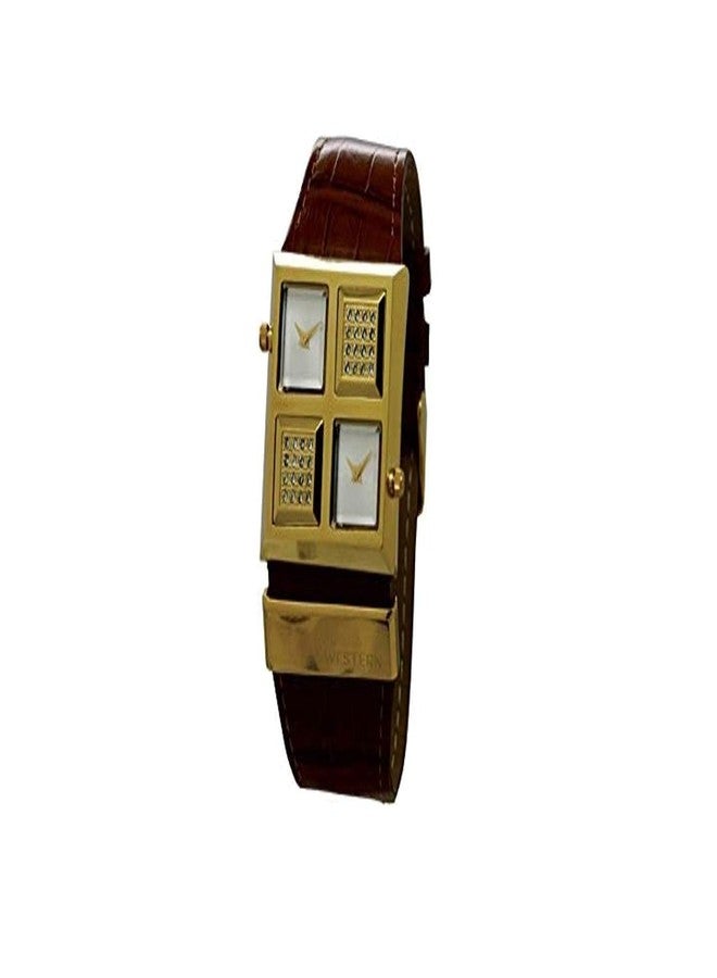 Western Unisex Leather Strap Watch with black Leather Strap W8116UGP170F - Image 1
