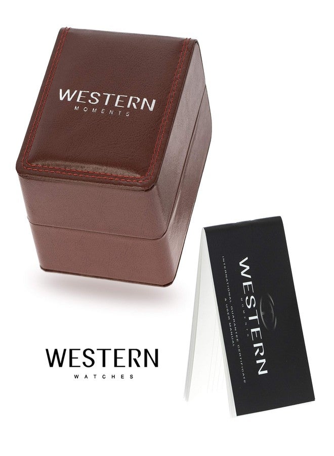 Western Unisex Leather Strap Watch with black Leather Strap W8116UGP170F - Image 4