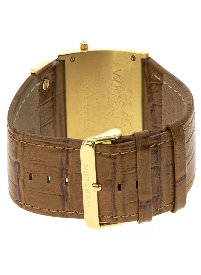 Western Unisex Leather Strap Watch with black Leather Strap W8116UGP170F - Image 3