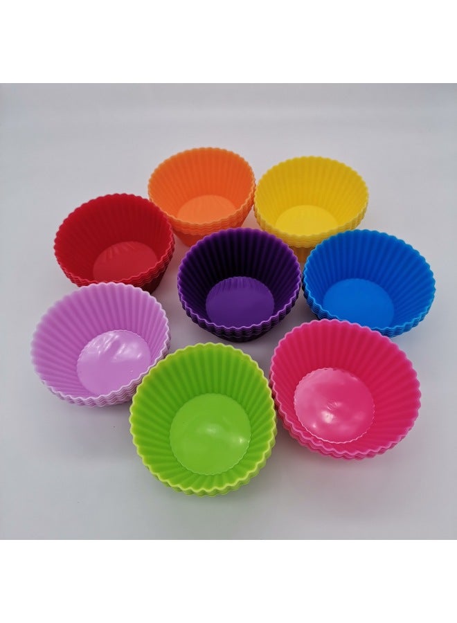 Silicone Muffin Cups Round Cake Cups Silicone Pudding Cake Mold Egg Tart Mold 7g/6g - Daily Tableware Baking Tools-Specifications:6 Grams-Color:Dark Blue - Image 2