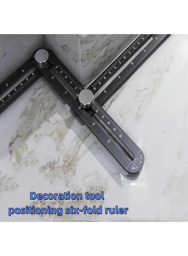 Foldable Aluminum Alloy Angle Ruler Locator Template Tool For Tile Carpentry - Image 5