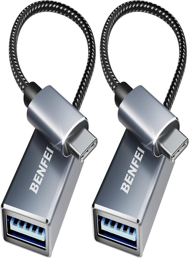 BENFEI USB C to USB 3.0 Adapter, 2 Pack USB C to A Male to Female Adapter Compatible with iPhone 15 Pro/Max, MacBook Pro/Air 2023, iMac, S23, XPS 17 - Image 1