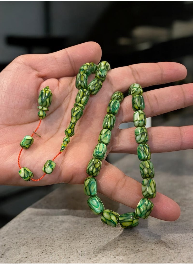 بيرسونال تاتش سبحة رجالية نادرة جداً من القلاليث الفرنسي عدد الخرز 33 مقاس الخرز  11mm x 8mm  - Image 1