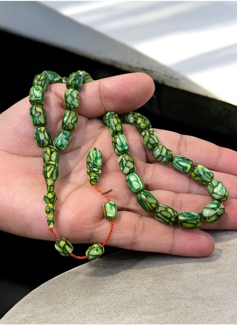 بيرسونال تاتش سبحة رجالية نادرة جداً من القلاليث الفرنسي عدد الخرز 33 مقاس الخرز  11mm x 8mm  - Image 3