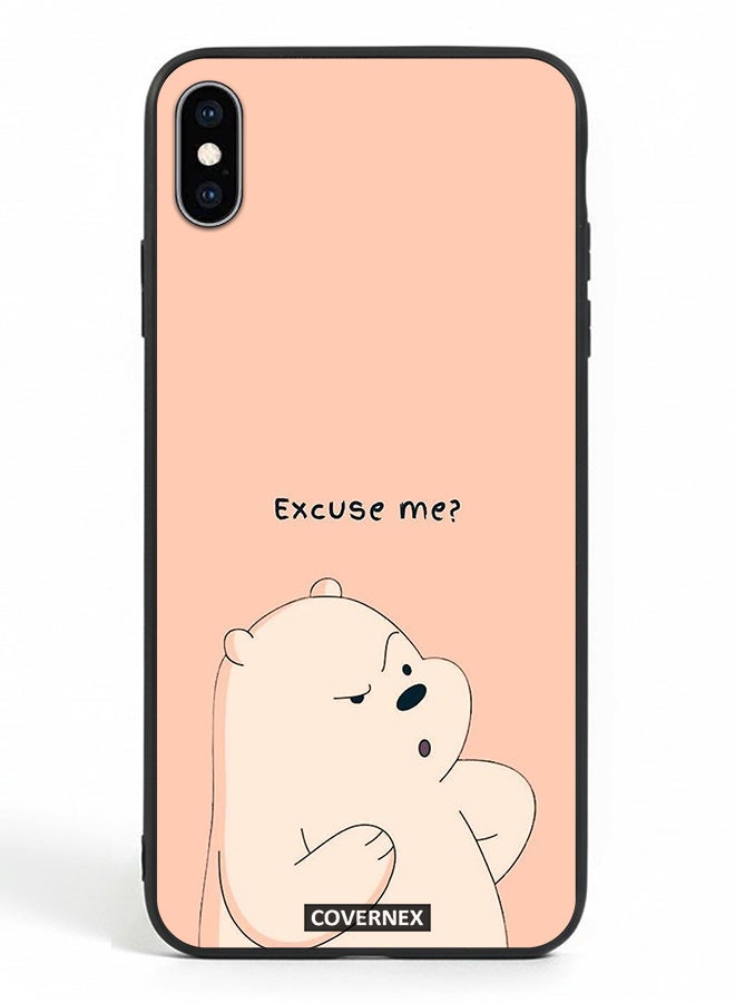 Covernex Apple iPhone Xs Max Protective Case Cover Printed Featuring Ice Bear Illustration Excuse Me - Image 2