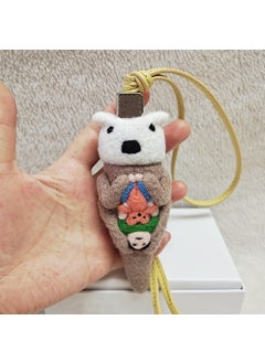 Handmade Wool Felt Koala Panda Rabbit Elephant Car Hanging Charm Sloth (comes with a full set of original packaging, original leather rope and original hardware beads)