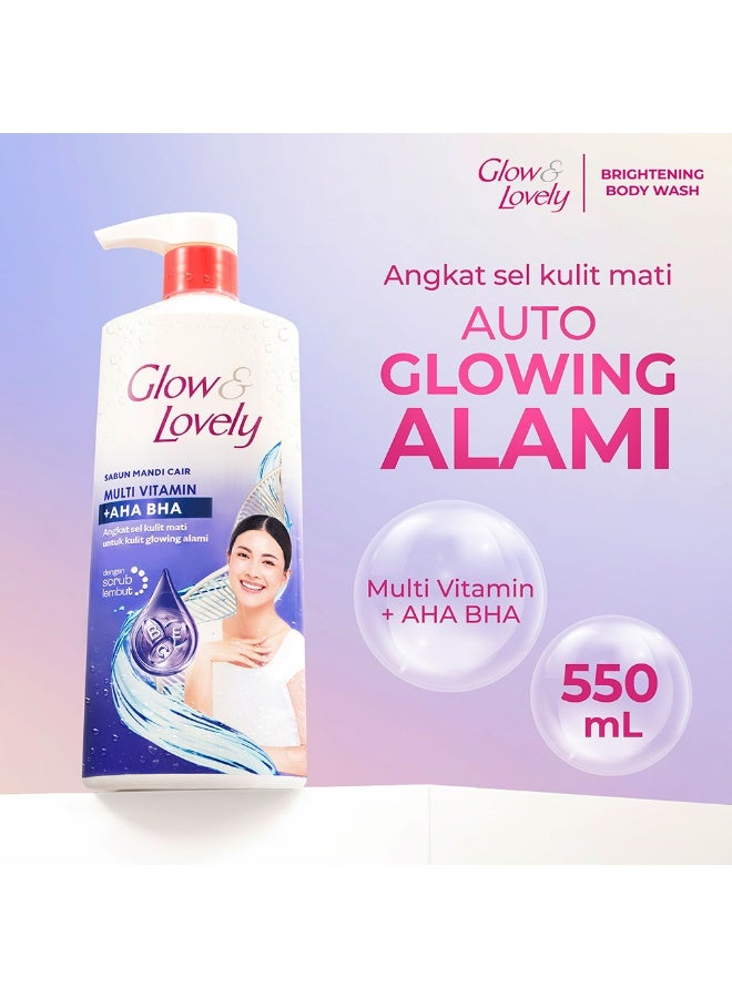 Glow & Lovely Body Wash Multivitamin + AHA BHA Bottle 550 ML