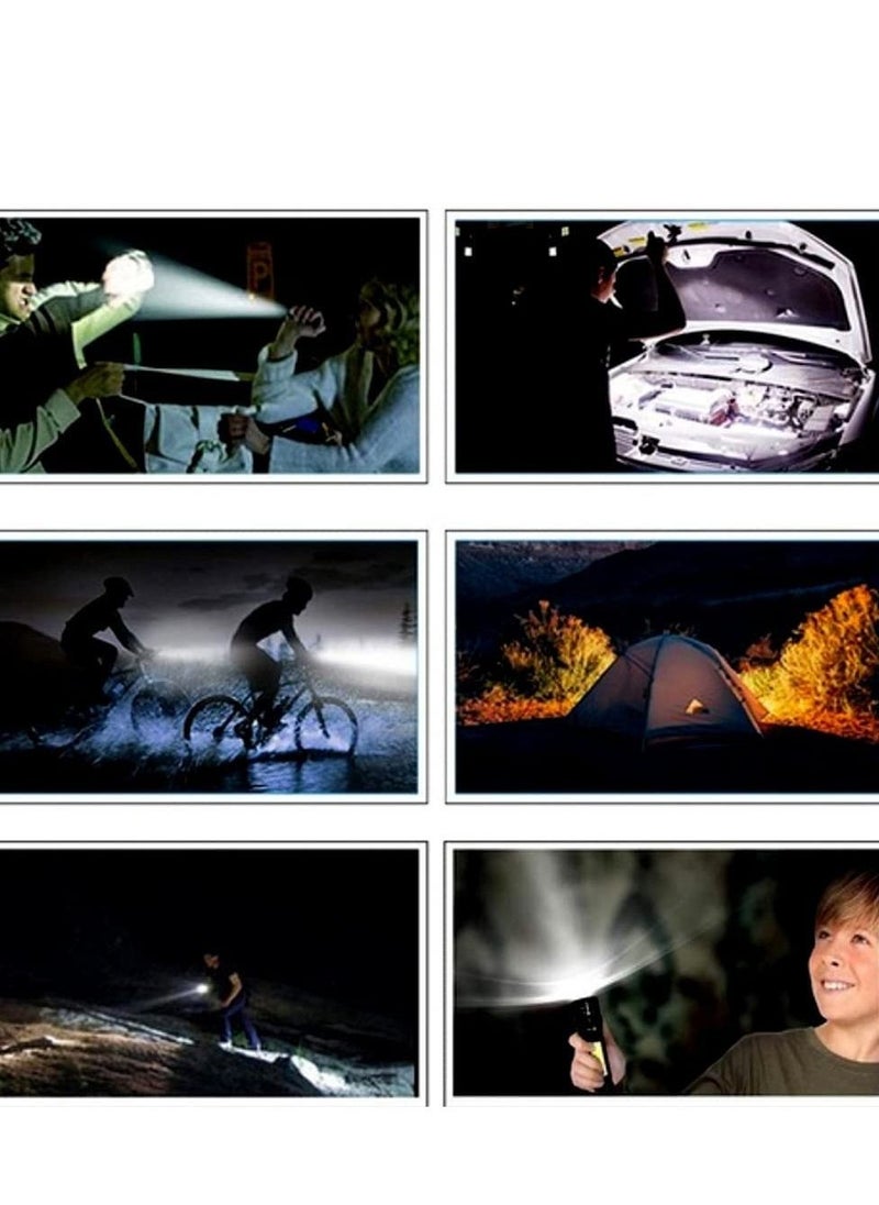 360 Flashlight with Side Light COB LED USB Rechargeable Super Bright Torch, Outdoor Emergency Lighting - Black (smal) - Image 5