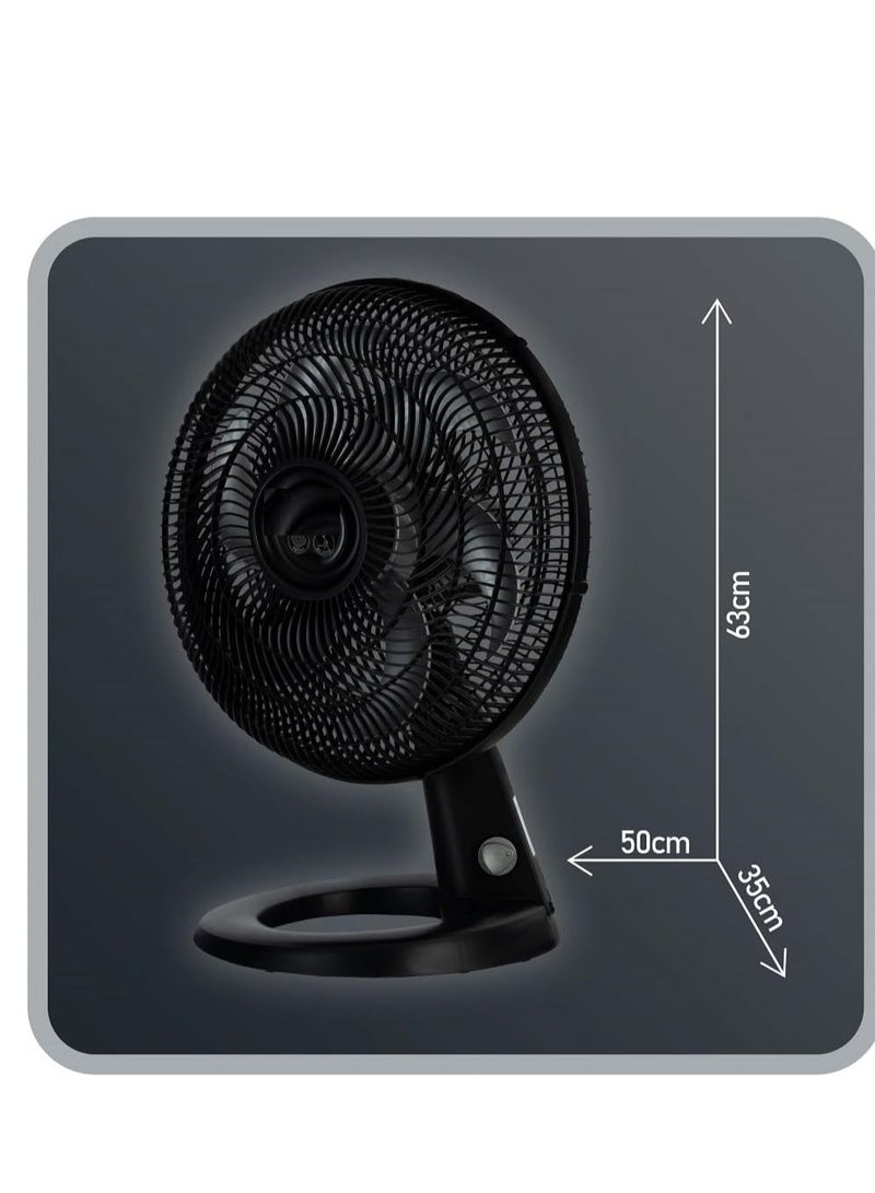 تيفال Silence Force Desk Fan - 16 Inches - 3 Speeds - 100 m³ 75 W VG4110EE Black - Image 3