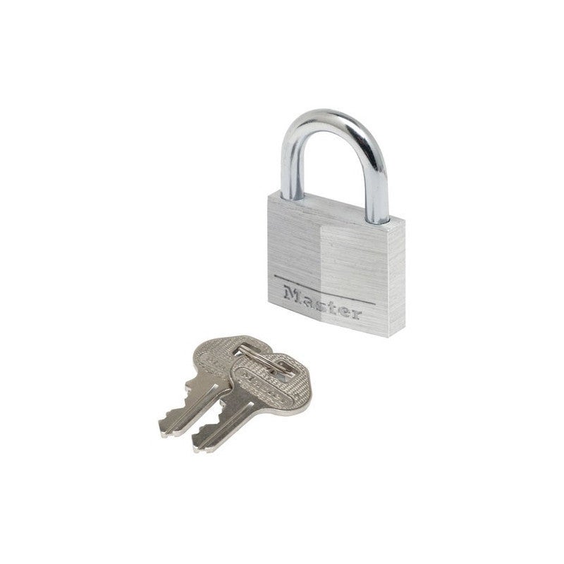 Master Lock 9150EURD Solid Aluminium Keyed Padlock, 50mm Wide, 7mm x 25mm Hardened Steel Shackle, 5-Pin Cylinder, Dual Anti-Pry Levers, 2 Keys, Weather-Resistant, for Gates, Sheds and Cabinets