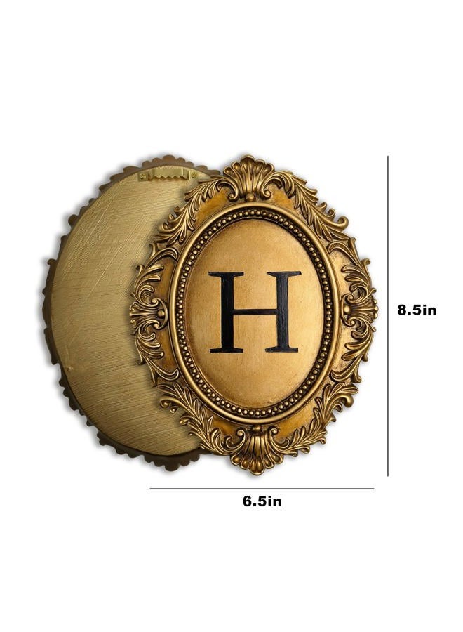 Stylor Vintage HOME Sign Gallery Wall Decor - Letters with Gold Frame Wall Sculpture, Antique Victoria Hanging Decor for Home Entryway, Oval Baroque Family Living Room Art - Image 2