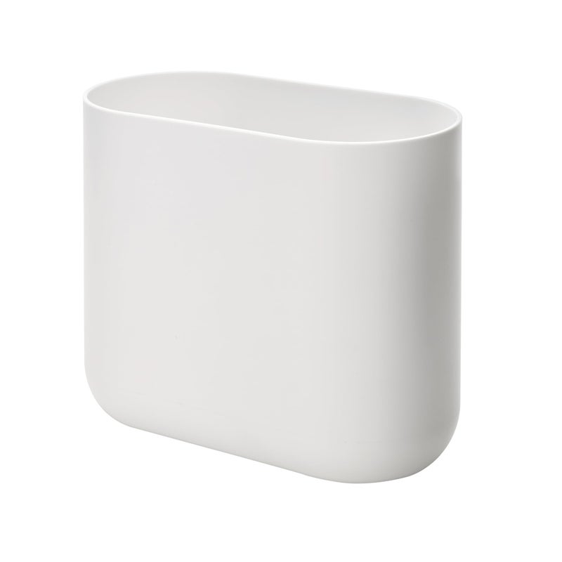 iDesign Slim Oval Plastic Waste Basket The Cade Collection 1056 x 55 x 977 White - Image 1