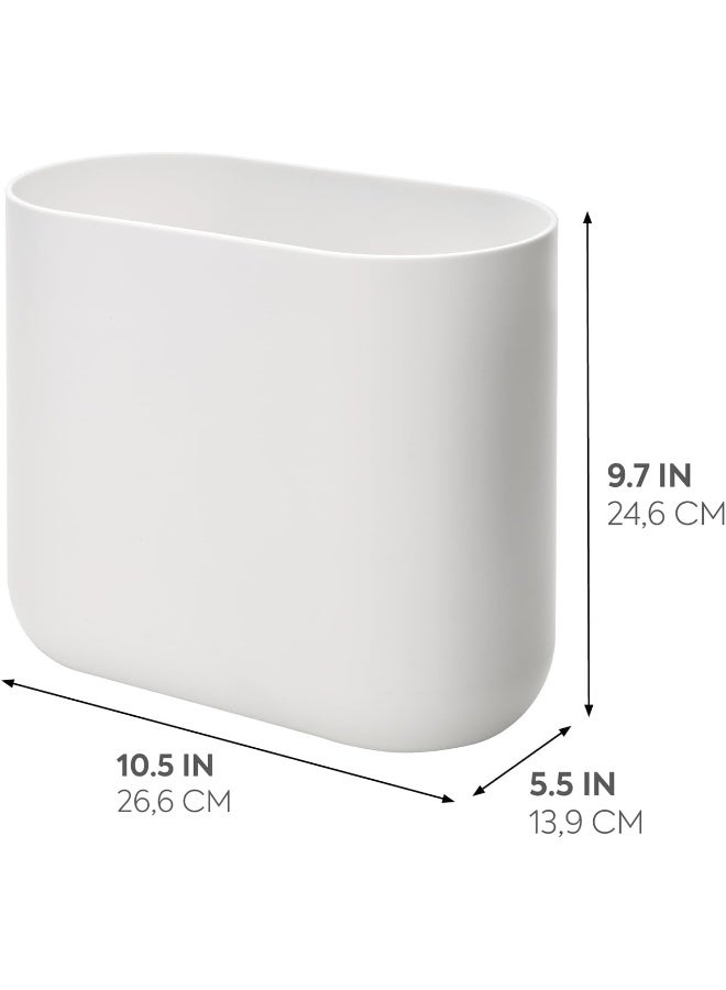 iDesign Slim Oval Plastic Waste Basket The Cade Collection 1056 x 55 x 977 White - Image 4