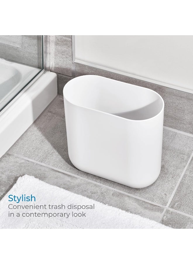 iDesign Slim Oval Plastic Waste Basket The Cade Collection 1056 x 55 x 977 White - Image 3