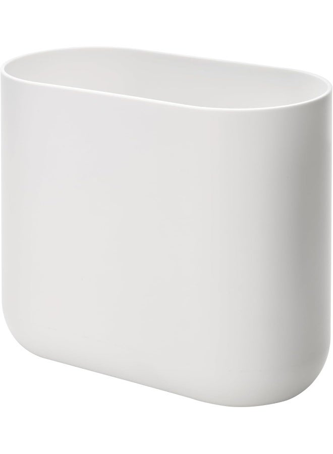 iDesign Slim Oval Plastic Waste Basket The Cade Collection 1056 x 55 x 977 White - Image 5