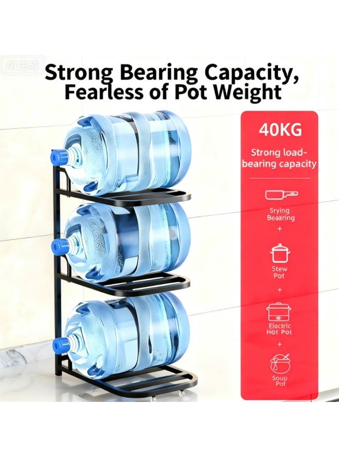 Height Adjustable Pot Rack Organizer, 3 Tier Heavy Duty Cookware Stand, Under Sink Kitchen Storage Rack for Pots and Pans - Image 5