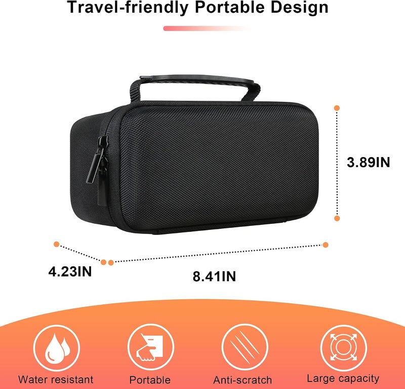 bovke Carrying Case for Bushnell Wingman View Golf GPS Speaker, Extra Mesh Pocket for Charging Cords and Accessories, Black/Orange - Image 4