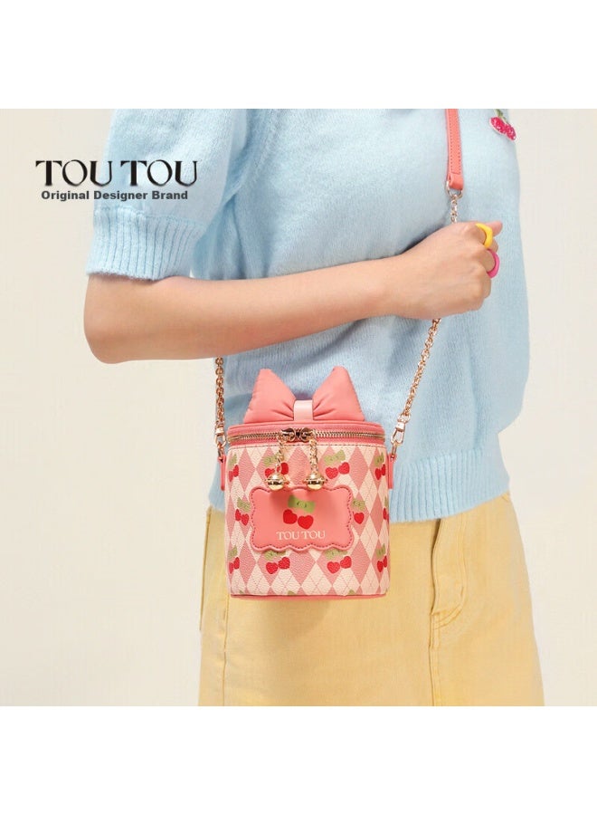 Toutou Handbag, Women's Box Bag, Bow Chain Bag, Round Box Bag, Girls' Red Children's Birthday Gift For Girlfriend - Image 4
