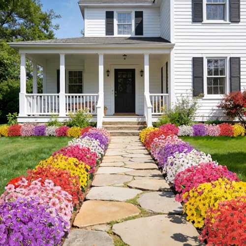 Besteek 24 Bundles Artificial Flowers for Outdoors, Fake Silk Flowers UV Resistant Faux Plastic Plants for Outside Garden Patio Window Box Farmhouse Home Decoration, Mixed Color - Image 5