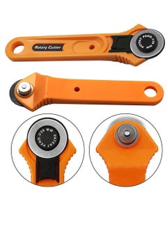 28mm Fabric Cutter, Leather Rotary Cutters, Plastic Handle Wheel Cutter for Papers Leather Fabric Sewing Plastic Blade Patchwork Leather Vinyl Paper Craft, 2pcs